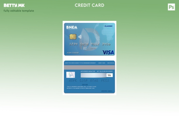 модерен стил шаблон за класична картичка за виза на Mali BNDA Bank